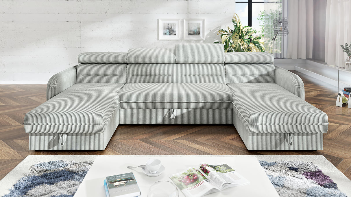 CORNER ANTON U SHAPE 299CM / SPRINGS + FOAM - Anna Furniture