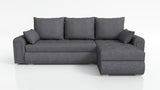 UNIVERSAL CORNER SOFA BED ECO 240CM GREY SAWANA 05 2X STORAGETHIS MODEL IS UNIVERSAL WHICH MEANS YOU CAN CHOOSE CORNER SIDE DURING ASSEMBLY Specifications: frame made of pine wood and furniture board (synee) Seats are made of I species foam t28/42 (not de
