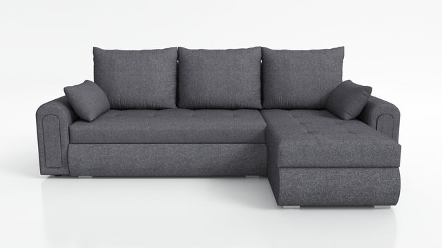 UNIVERSAL CORNER SOFA BED ECO 240CM GREY SAWANA 05 2X STORAGETHIS MODEL IS UNIVERSAL WHICH MEANS YOU CAN CHOOSE CORNER SIDE DURING ASSEMBLY Specifications: frame made of pine wood and furniture board (synee) Seats are made of I species foam t28/42 (not de