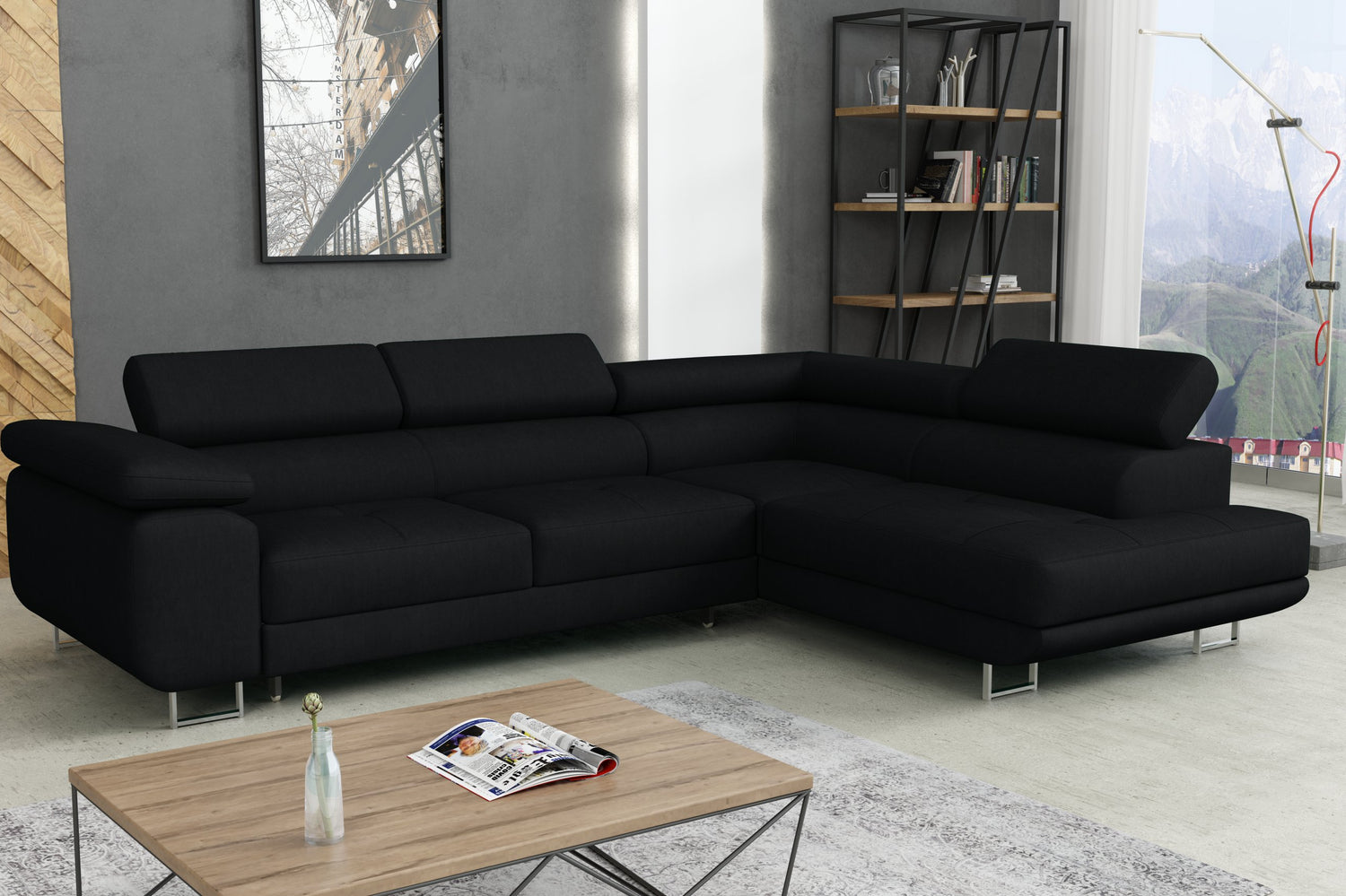 CORNER SOFA BED CALIPSO 275CM KRONOS07 / SPRINGS + FOAMMade in KRONOS fabric click hereProduct dimensions:- width: 275 cm- depth: 203 cm- seat depth: 56 cm- seat height: 43 cm- corner height: 90 cm- sleeping area: 125x195 cmThe corner is made of high qual