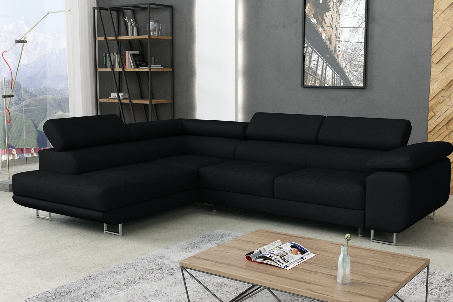 CORNER SOFA BED CALIPSO 275CM KRONOS07 / SPRINGS + FOAMMade in KRONOS fabric click hereProduct dimensions:- width: 275 cm- depth: 203 cm- seat depth: 56 cm- seat height: 43 cm- corner height: 90 cm- sleeping area: 125x195 cmThe corner is made of high qual
