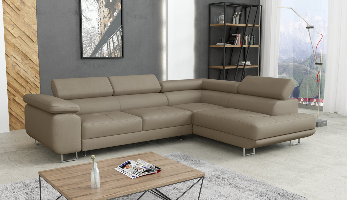 CORNER SOFA BED CALIPSO 275CM PAROS02 / SPRINGS + FOAMMade in PAROS fabric click hereProduct dimensions:- width: 275 cm- depth: 203 cm- seat depth: 56 cm- seat height: 43 cm- corner height: 90 cm- sleeping area: 125x195 cmThe corner is made of high qualit