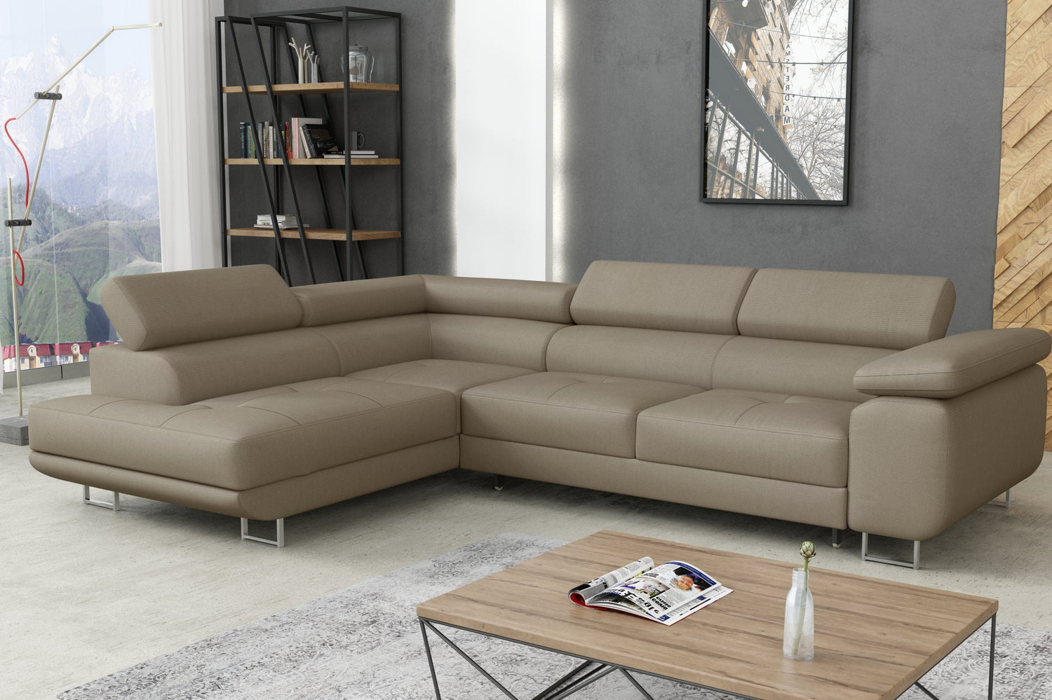 CORNER SOFA BED CALIPSO 275CM PAROS02 / SPRINGS + FOAMMade in PAROS fabric click hereProduct dimensions:- width: 275 cm- depth: 203 cm- seat depth: 56 cm- seat height: 43 cm- corner height: 90 cm- sleeping area: 125x195 cmThe corner is made of high qualit