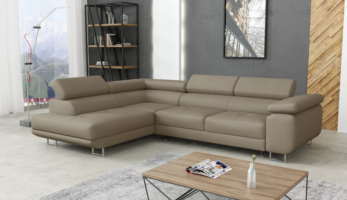 CORNER SOFA BED CALIPSO 275CM PAROS02 / SPRINGS + FOAMMade in PAROS fabric click hereProduct dimensions:- width: 275 cm- depth: 203 cm- seat depth: 56 cm- seat height: 43 cm- corner height: 90 cm- sleeping area: 125x195 cmThe corner is made of high qualit