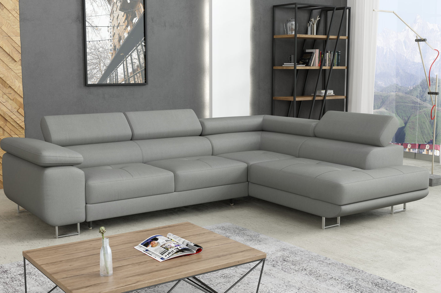 CORNER SOFA BED CALIPSO 275CM PAROS5 / SPRINGS + FOAMMade in PAROS fabric click hereProduct dimensions:- width: 275 cm- depth: 203 cm- seat depth: 56 cm- seat height: 43 cm- corner height: 90 cm- sleeping area: 125x195 cmThe corner is made of high quality