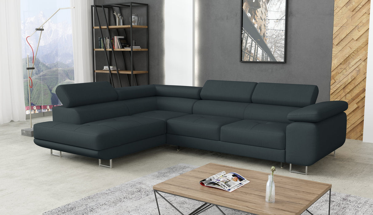 CORNER SOFA BED CALIPSO 275CM PAROS6 / SPRINGS + FOAMMade in PAROS fabric click hereProduct dimensions:- width: 275 cm- depth: 203 cm- seat depth: 56 cm- seat height: 43 cm- corner height: 90 cm- sleeping area: 125x195 cmThe corner is made of high quality