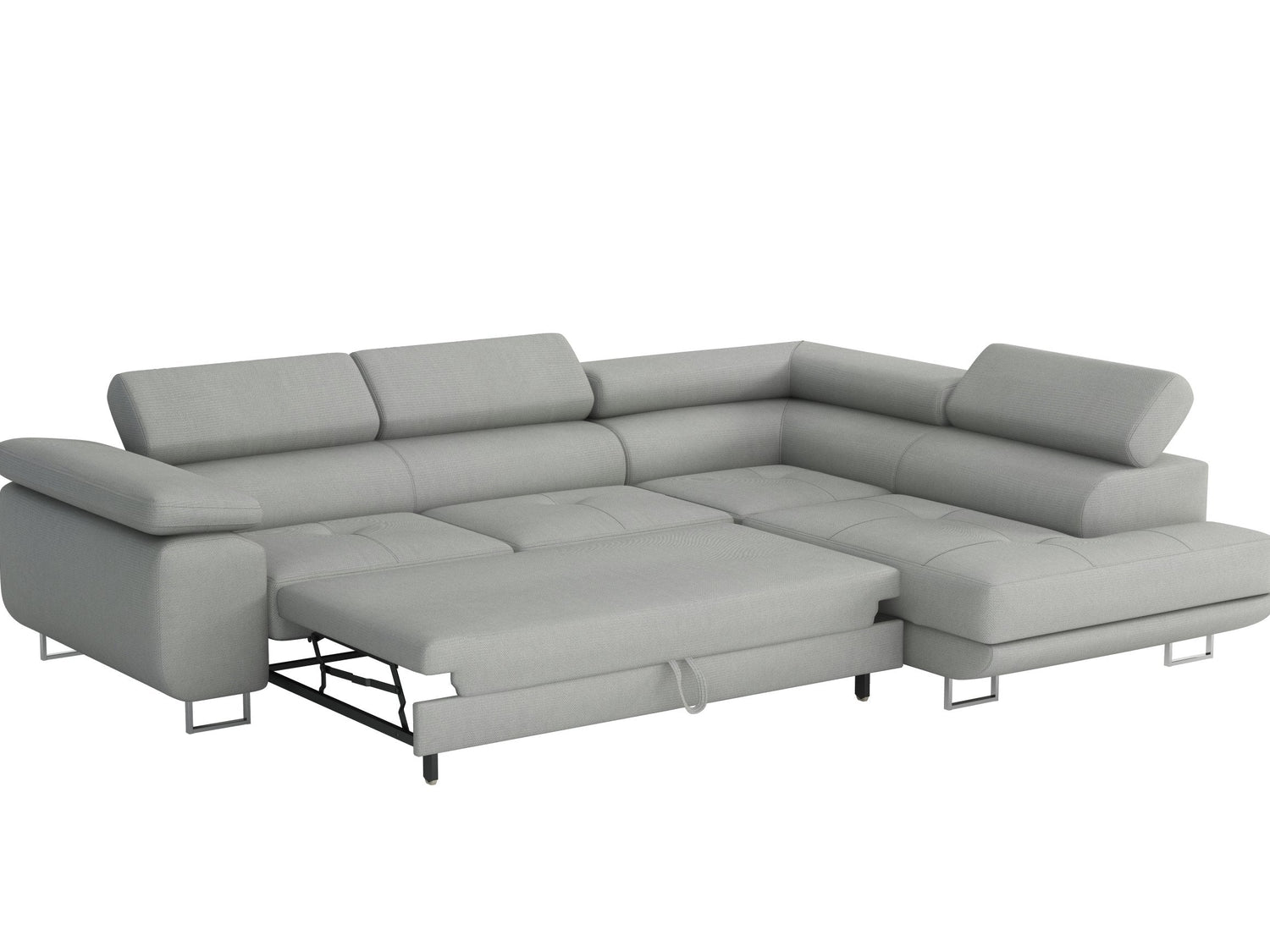 CORNER SOFA BED CALIPSO 275CM KRONOS19 / SPRINGS + FOAMMade in KRONOS fabric click hereProduct dimensions:- width: 275 cm- depth: 203 cm- seat depth: 56 cm- seat height: 43 cm- corner height: 90 cm- sleeping area: 125x195 cmThe corner is made of high qual