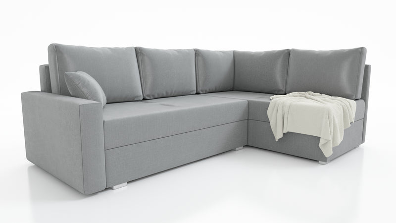 NAROŻNA SOFA ROZKŁADANA FINO 228CM + PASUJĄCY PUFA / SPRINGI + PIANKA