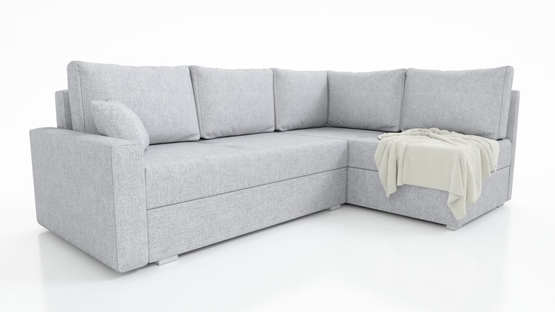 NAROŻNA SOFA ROZKŁADANA FINO 228CM + PASUJĄCY PUFA / SPRINGI + PIANKA