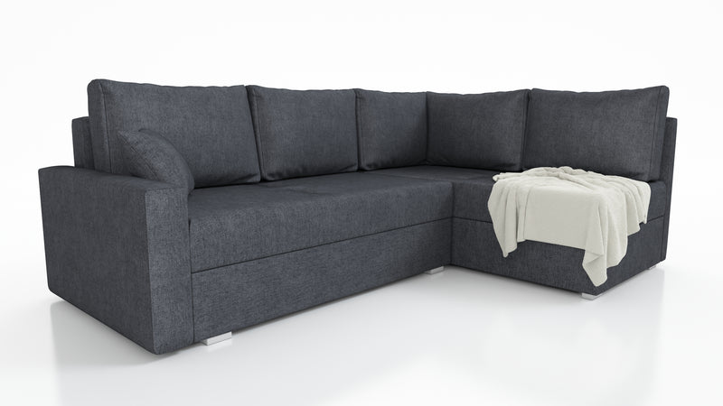 NAROŻNA SOFA ROZKŁADANA FINO 228CM + PASUJĄCY PUFA / SPRINGI + PIANKA