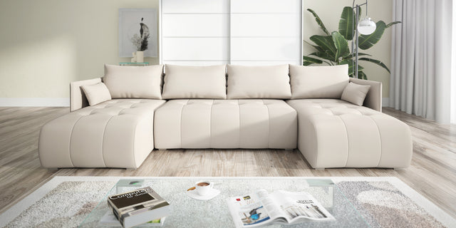CORNER SOFA BED NESS U SHAPE *CHOICE OF COLORS* / SPRINGS + FOAMAVAILABLE IN 4 TYPES OF FABRICINARI, KRONOS, PAROSSTAIN RESISTANT FABRIC: MONOLITH, TERRADimensions: sleeping area 140/280width 292 cmdepth 152 cmheight to the seat 40 cm * dimensions given w