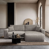 NAROŻNA SOFA Z ROZKŁADANYM ŁÓŻKIEM OPTI 247CM SPRĘŻYNY + PIANKA TKANINA JUMBO Z PRZEPLATANYM SZNURKIEM TILIA