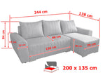CORNER SOFA BED MALIBU 248CM MALMO 16 / UNIVERSAL RIGHT/LEFT CORNER / FOAMTHIS MODEL IS UNIVERSAL WHICH MEANS YOU CAN CHOOSE CORNER SIDE DURING ASSEMBLYMADE IN MALMO FABRIC CLICK HERE3x PILLOWS INCLUDED1X STORAGE SPACEDIMENTIONS:Corner width: 244cmDepth: