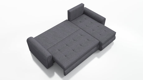 UNIVERSAL CORNER SOFA BED ECO 240CM GREY SAWANA 05 2X STORAGETHIS MODEL IS UNIVERSAL WHICH MEANS YOU CAN CHOOSE CORNER SIDE DURING ASSEMBLY Specifications: frame made of pine wood and furniture board (synee) Seats are made of I species foam t28/42 (not de
