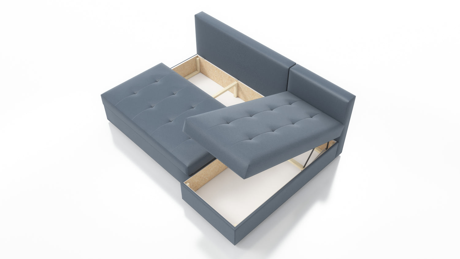 NAROŻNIK SOFA ŁÓŻKO LOTUS S 200CM 2X PRZESTRZEŃ DO PRZECHOWYWANIA