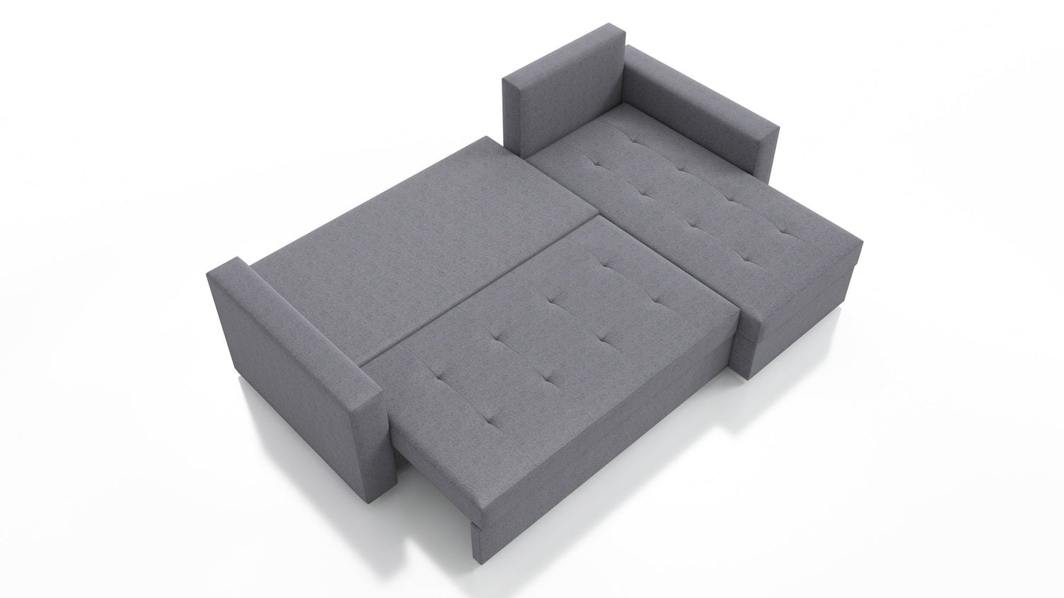 UNIVERSAL CORNER SOFA BED LOTUS 229CM GREY PAROS 06 2X STORAGE SPACE / FOAM 2X STORAGETHIS MODEL IS UNIVERSAL WHICH MEANS YOU CAN CHOOSE CORNER SIDE DURING ASSEMBLYSpecification made on foam construction made of board / pine wood / hdf satin plastic leg c