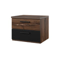 Sigma Bedside Table 46cmThe Sigma bedside table boasts a chic silhouette, adding a modern touch to your bedroom. Perfect for compact spaces and equipped with two convenient drawers, it's the ultimate spot for holding a beverage or organizing your nighttim