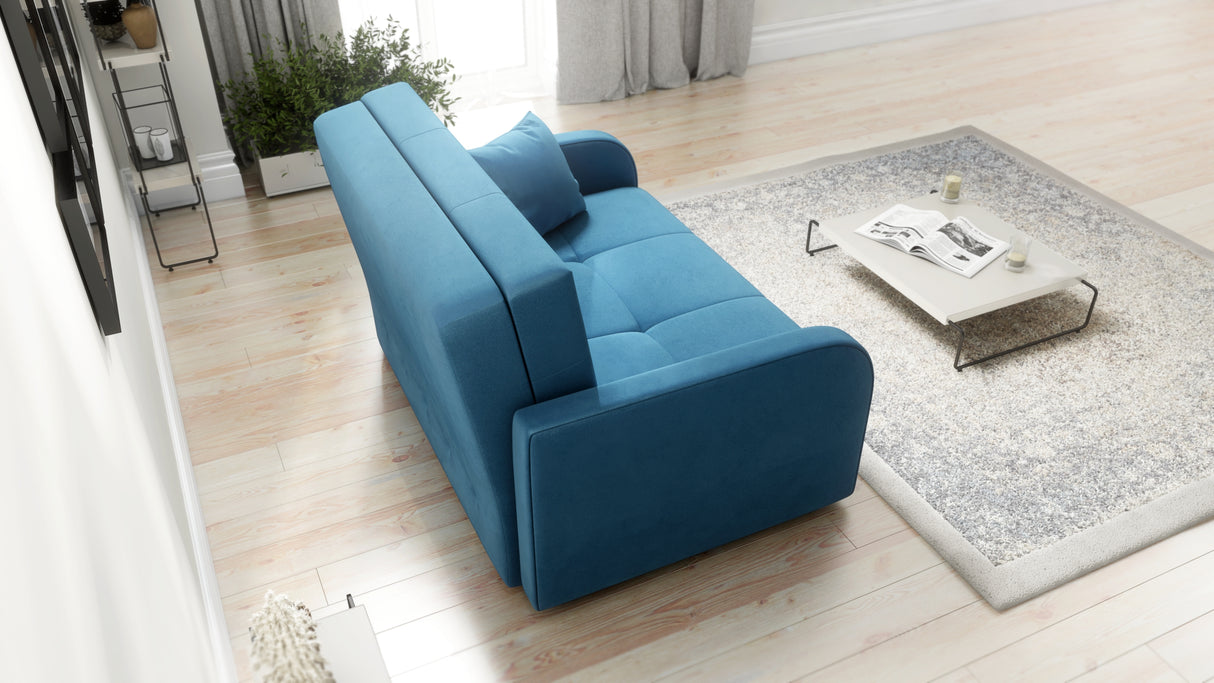 TWO SEATER SOFA BED OLA II 136CM CHOICE OF COLOR / FOAMDimensions :HEIGHT 85CMDEEPTH 95CMWIDHT 136CMSLEEPING AREA 113x195cm(no possibility to change dimensions) +/- 3The sofa is made of a wooden frame, the sleeping surface is made of PUR T30 / 42 foam. Th