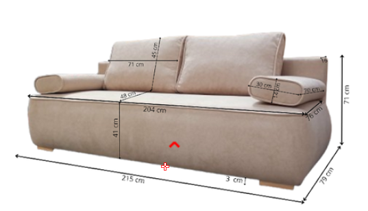 NOWOŚĆ!! SOFA Z FUNKCJĄ SPANIA BARI 215CM, DOSTĘPNA W RÓŻNYCH KOLORACH