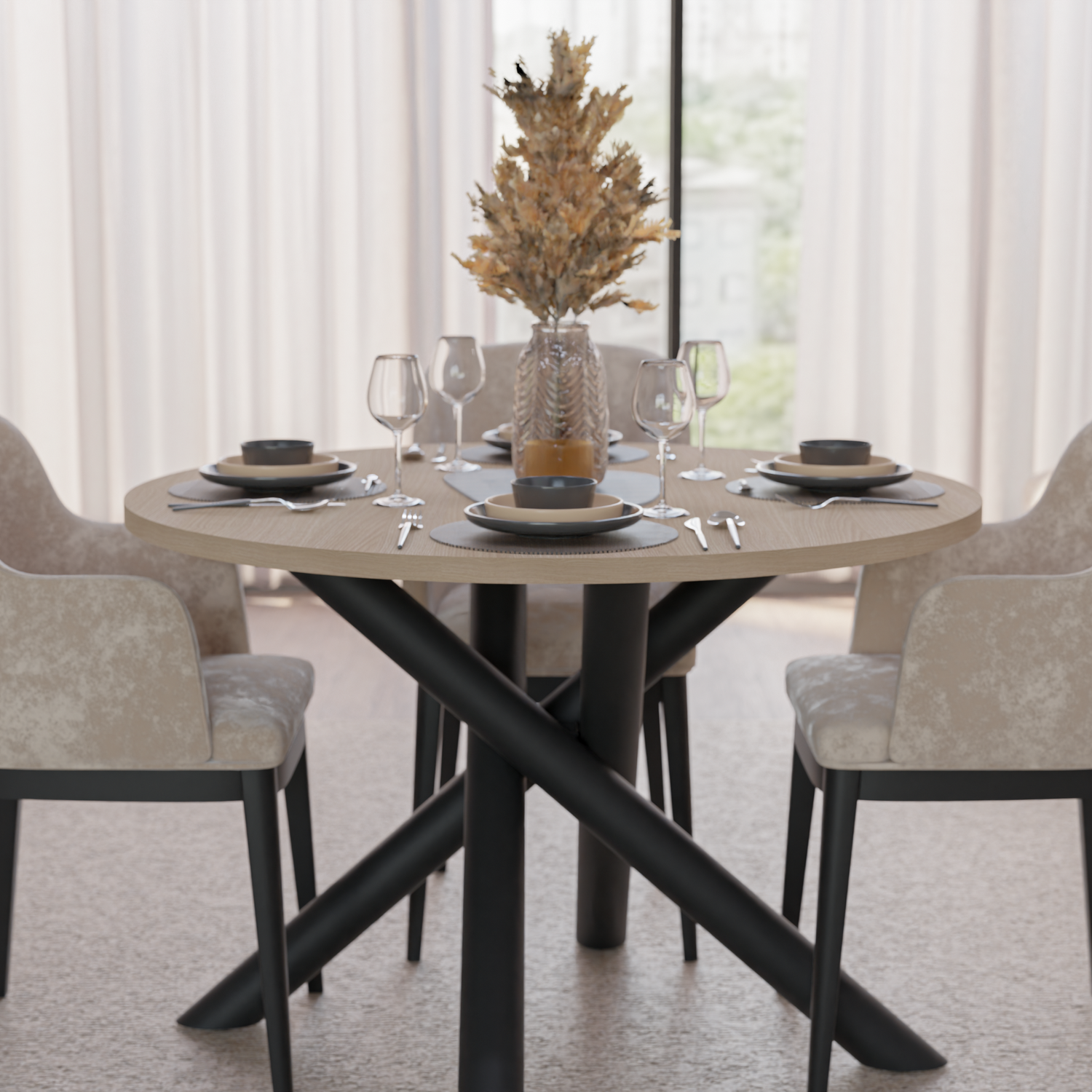 OSLO DINING TABLE LINDBERG OAK 110CM