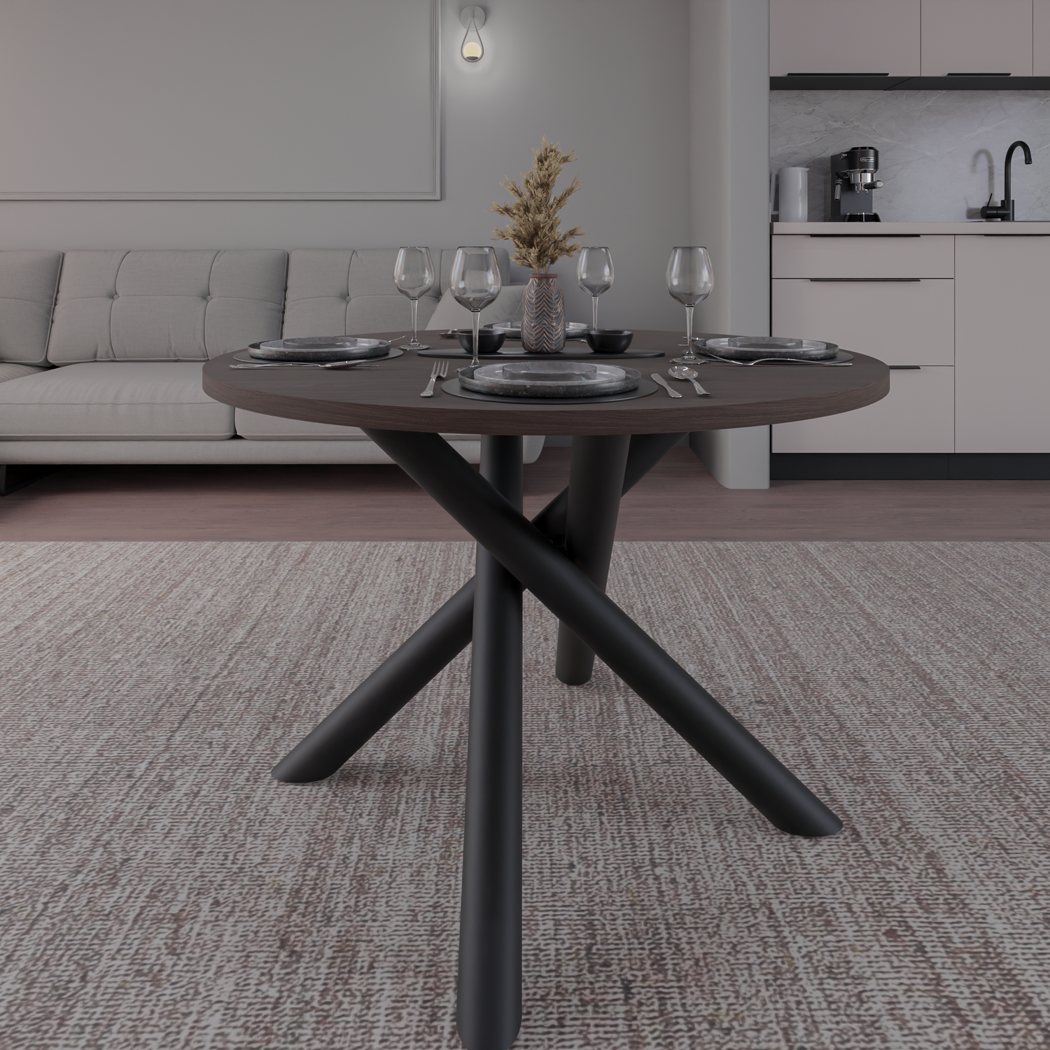 OSLO DINING TABLE WISCONSIN WALNUT 110CM