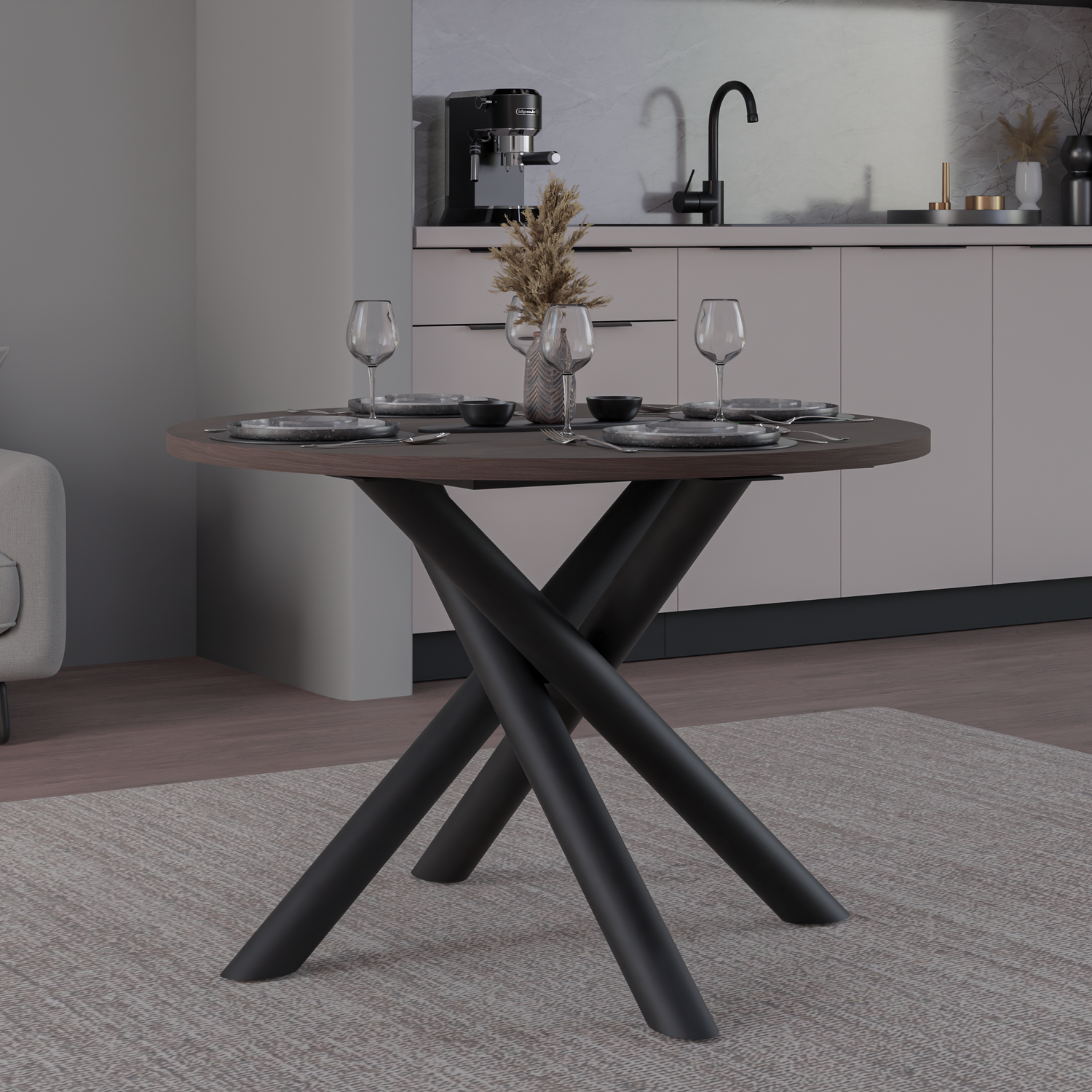 OSLO DINING TABLE WISCONSIN WALNUT 110CM