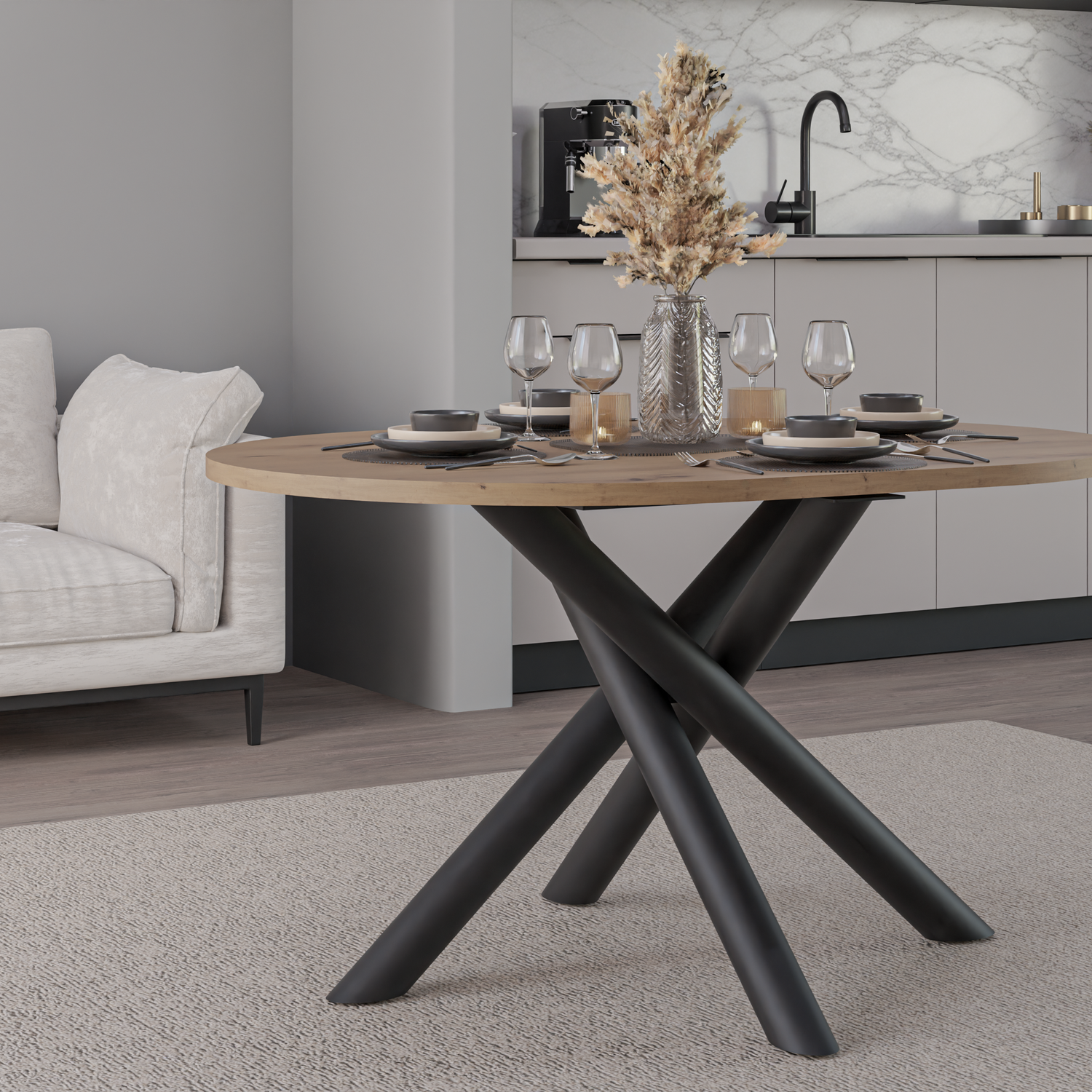 OSLO DINING TABLE ARTISAN OAK 138x100 cm