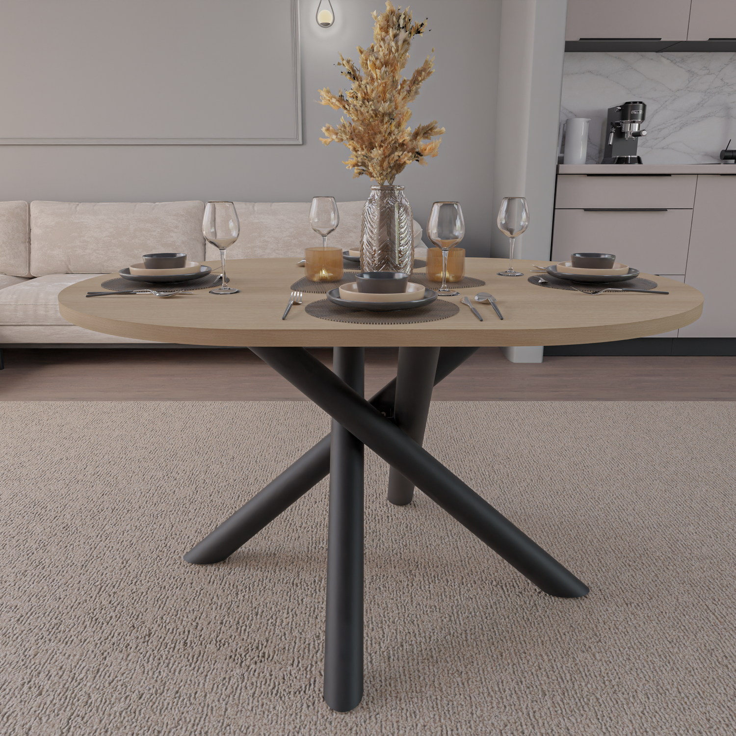 OSLO DINING TABLE LINDBERG OAK 138X100CM