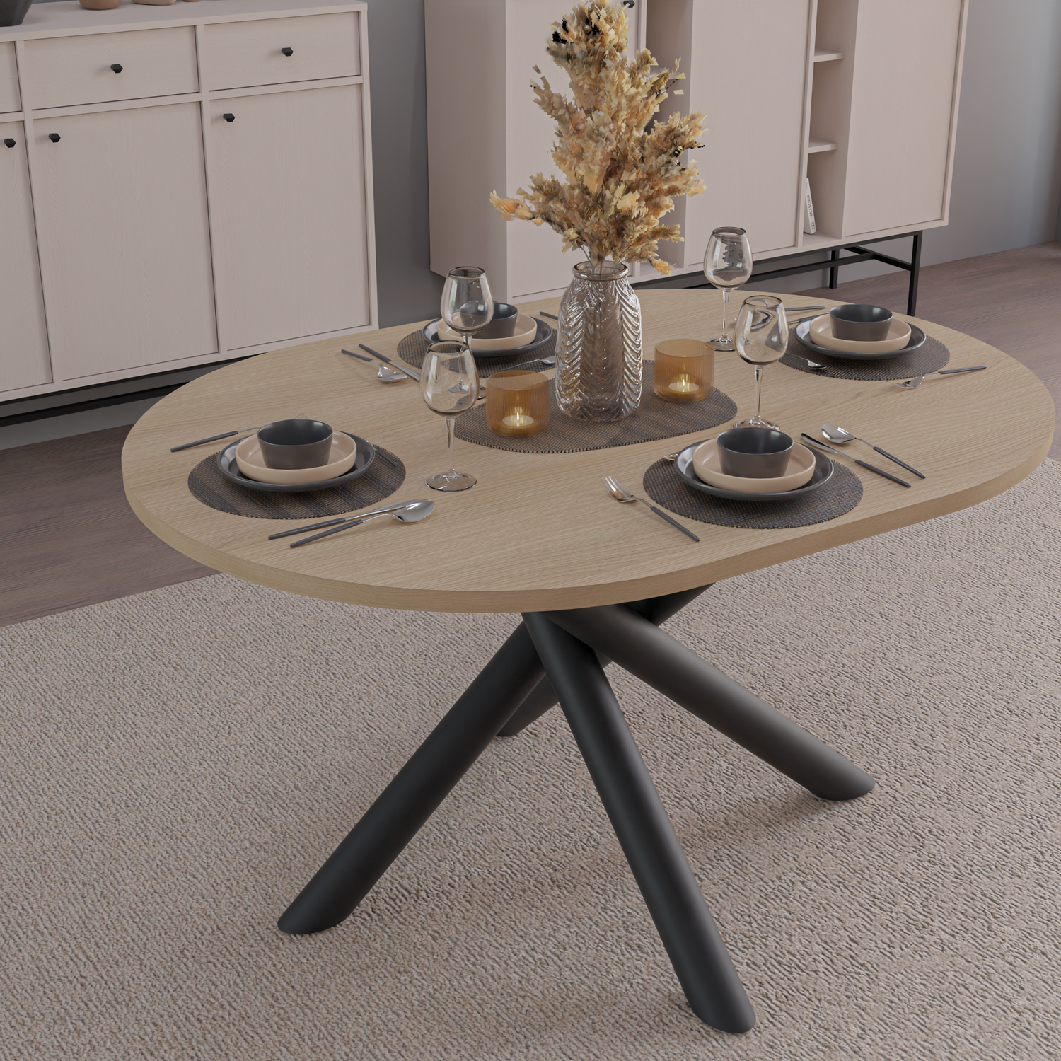 OSLO DINING TABLE LINDBERG OAK 138X100CM