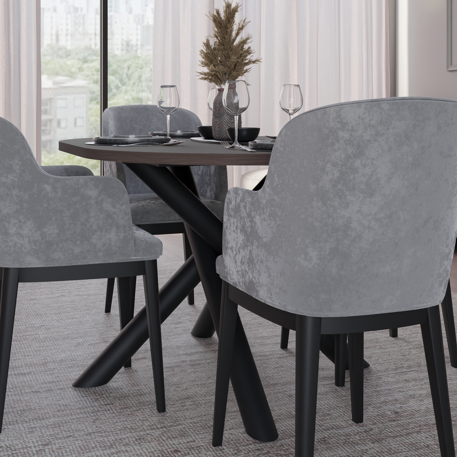 OSLO DINING TABLE WISCONSIN WALNUT 138X100CM