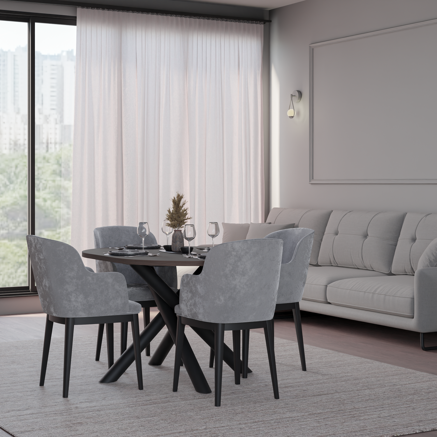 OSLO DINING TABLE WISCONSIN WALNUT 138X100CM