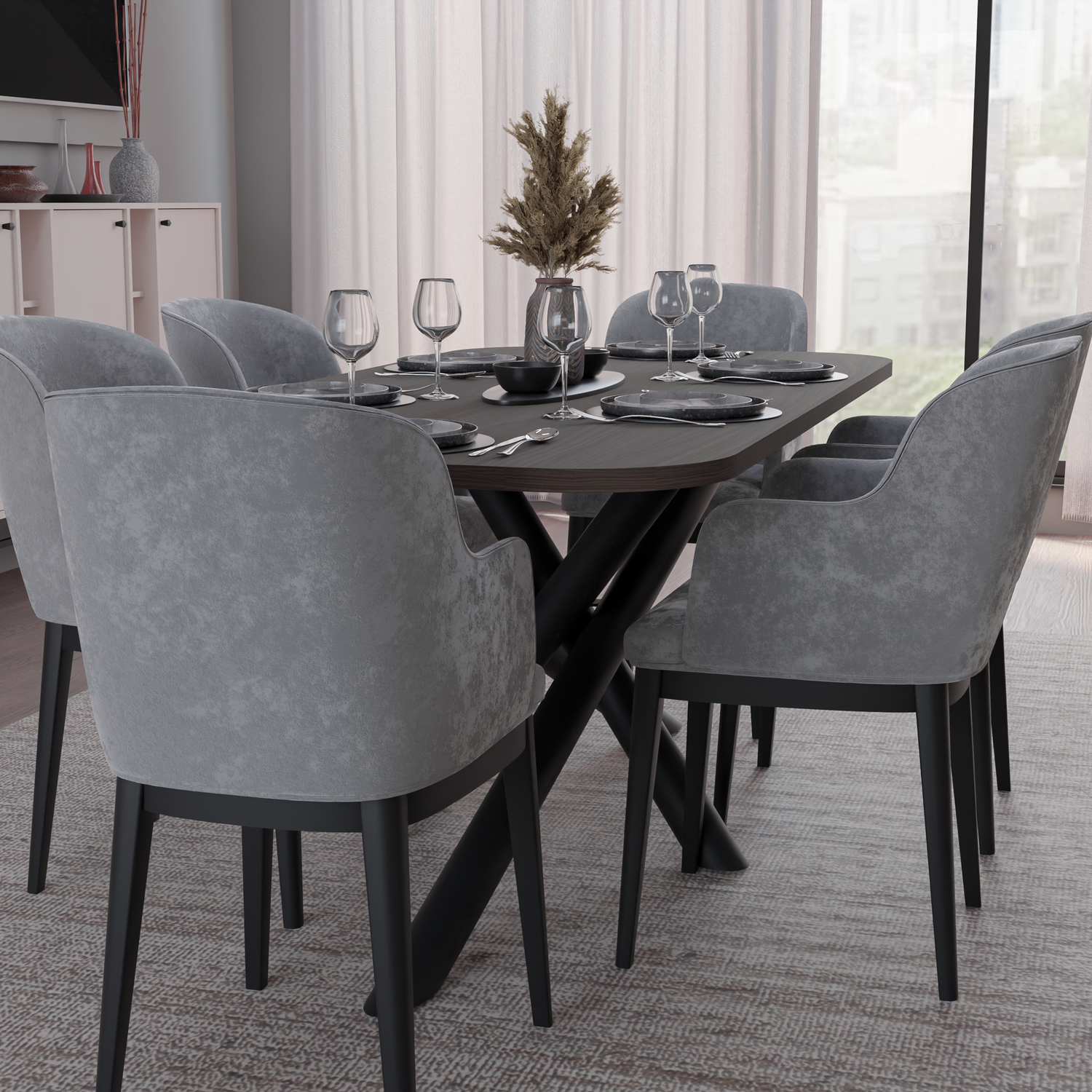 OSLO DINING TABLE WISCONSIN WALNUT 185X90CM