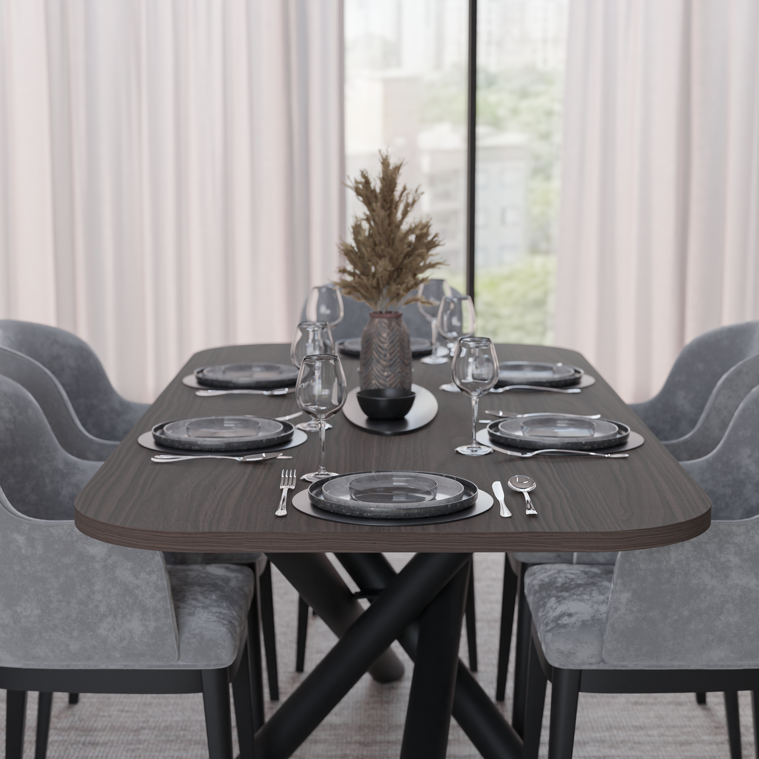 OSLO DINING TABLE WISCONSIN WALNUT 185X90CM