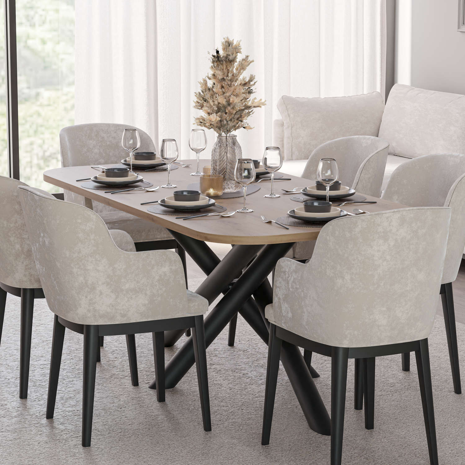 OSLO DINING TABLE ARTISAN OAK  185X90CM