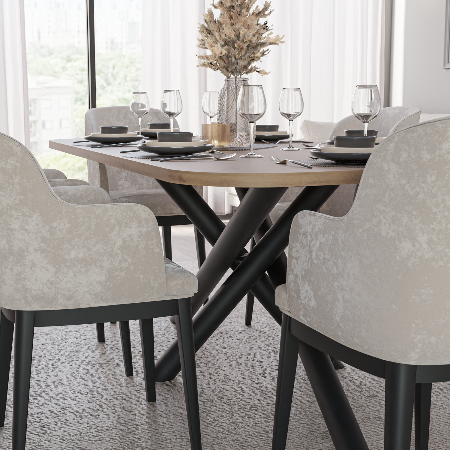 OSLO DINING TABLE ARTISAN OAK  185X90CM