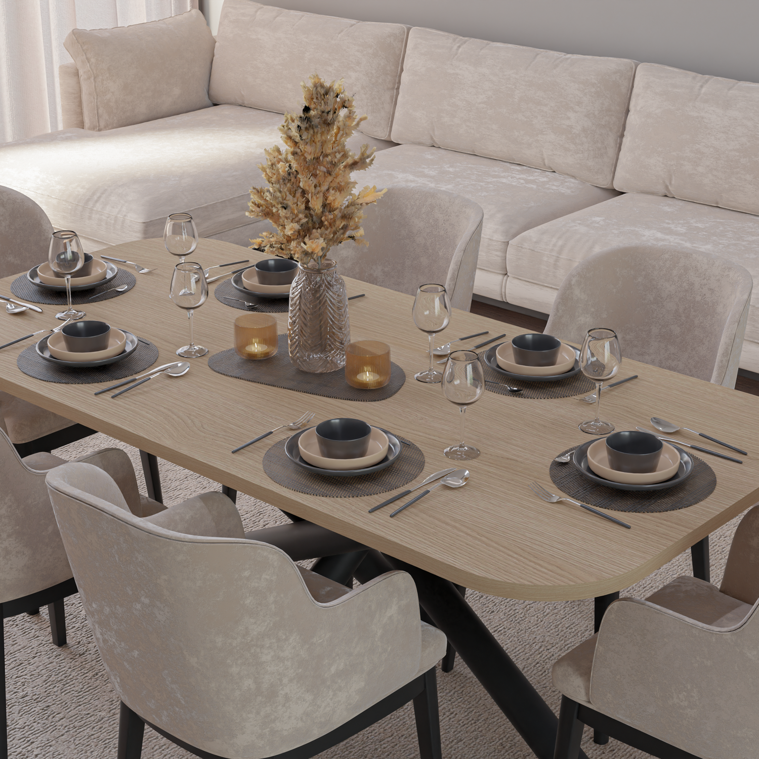 OSLO DINING TABLE 185X90CM LINDBERG OAK 185X90CM