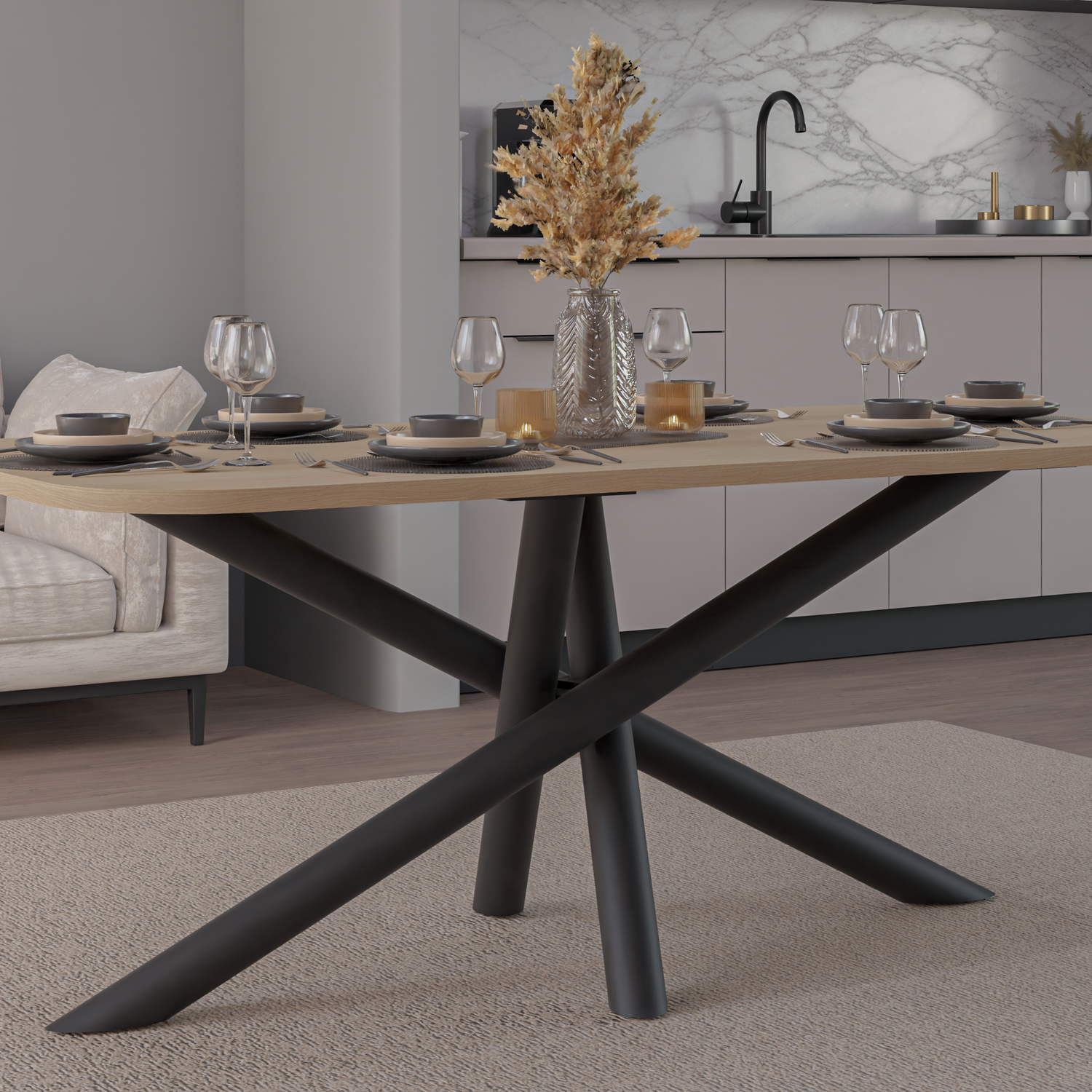 OSLO DINING TABLE 185X90CM LINDBERG OAK 185X90CM