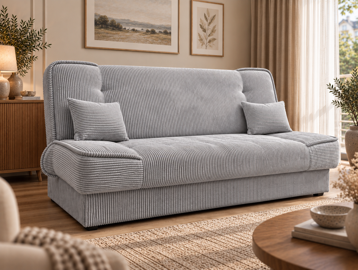 CANAPÉ-LIT WOLY 198CM / RESSORTS + MOUSSE