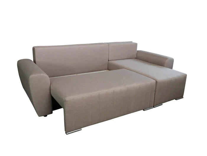 CORNER SOFA BED MALIBU 248CM MALMO 85 / UNIVERSAL RIGHT/LEFT CORNER / FOAMTHIS MODEL IS UNIVERSAL WHICH MEANS YOU CAN CHOOSE CORNER SIDE DURING ASSEMBLYMADE IN MALMO FABRIC CLICK HERE3x PILLOWS INCLUDED1X STORAGE SPACEDIMENTIONS:Corner width: 244cmDepth: