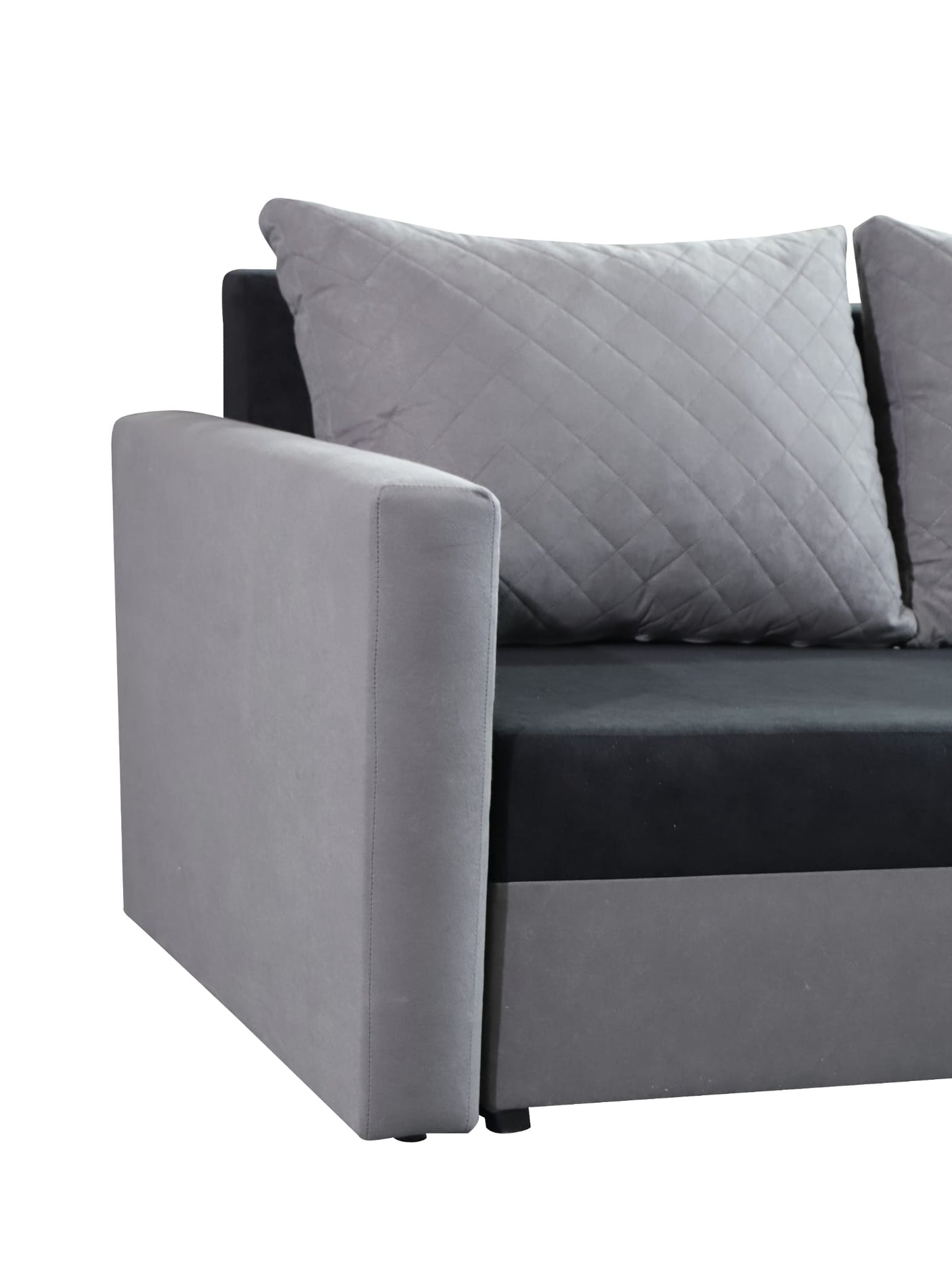 CORNER SOFA BED KEN BLACK/RED 15+22 222cm universal RIGHT/LEFT CORNER / FOAMTHIS MODEL IN UNIVERSAL WHICH MEANS YOU CAN CHOOSE CORNER SIDE DURING ASSEMBLY3x PILLOWS INCLUDED1X STORAGE SPACESLEEPING FUNCTIONDIMENTIONSWidth: 222 cmDepth: 138cmSleeping area: