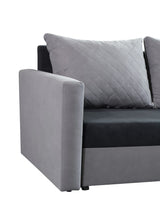 CORNER SOFA BED KEN BLACK/RED 15+22 222cm universal RIGHT/LEFT CORNER / FOAMTHIS MODEL IN UNIVERSAL WHICH MEANS YOU CAN CHOOSE CORNER SIDE DURING ASSEMBLY3x PILLOWS INCLUDED1X STORAGE SPACESLEEPING FUNCTIONDIMENTIONSWidth: 222 cmDepth: 138cmSleeping area: