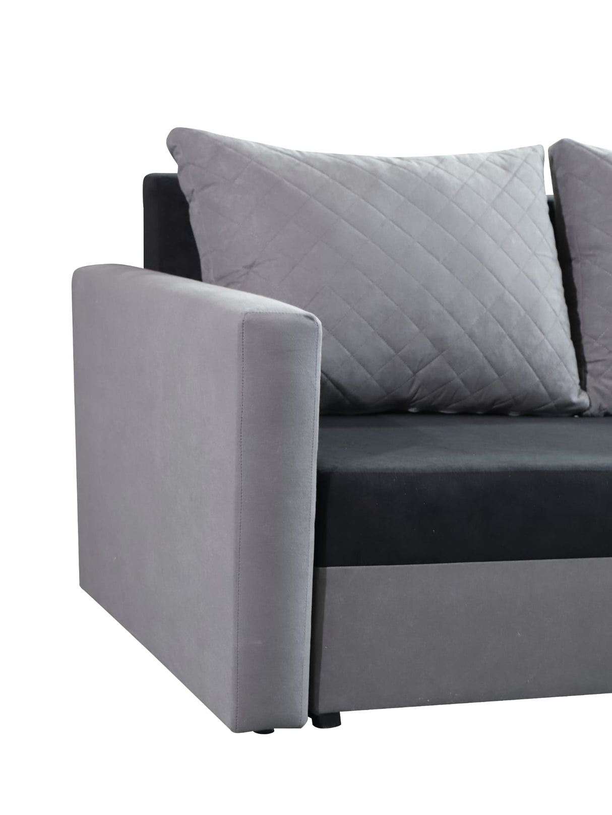 CORNER SOFA BED KEN BLACK/BLUE 15+SUE14 222cm universal RIGHT/LEFT CORNER / FOAMTHIS MODEL IN UNIVERSAL WHICH MEANS YOU CAN CHOOSE CORNER SIDE DURING ASSEMBLY3x PILLOWS INCLUDED1X STORAGE SPACESLEEPING FUNCTIONDIMENTIONSWidth: 222 cmDepth: 138cmSleeping a