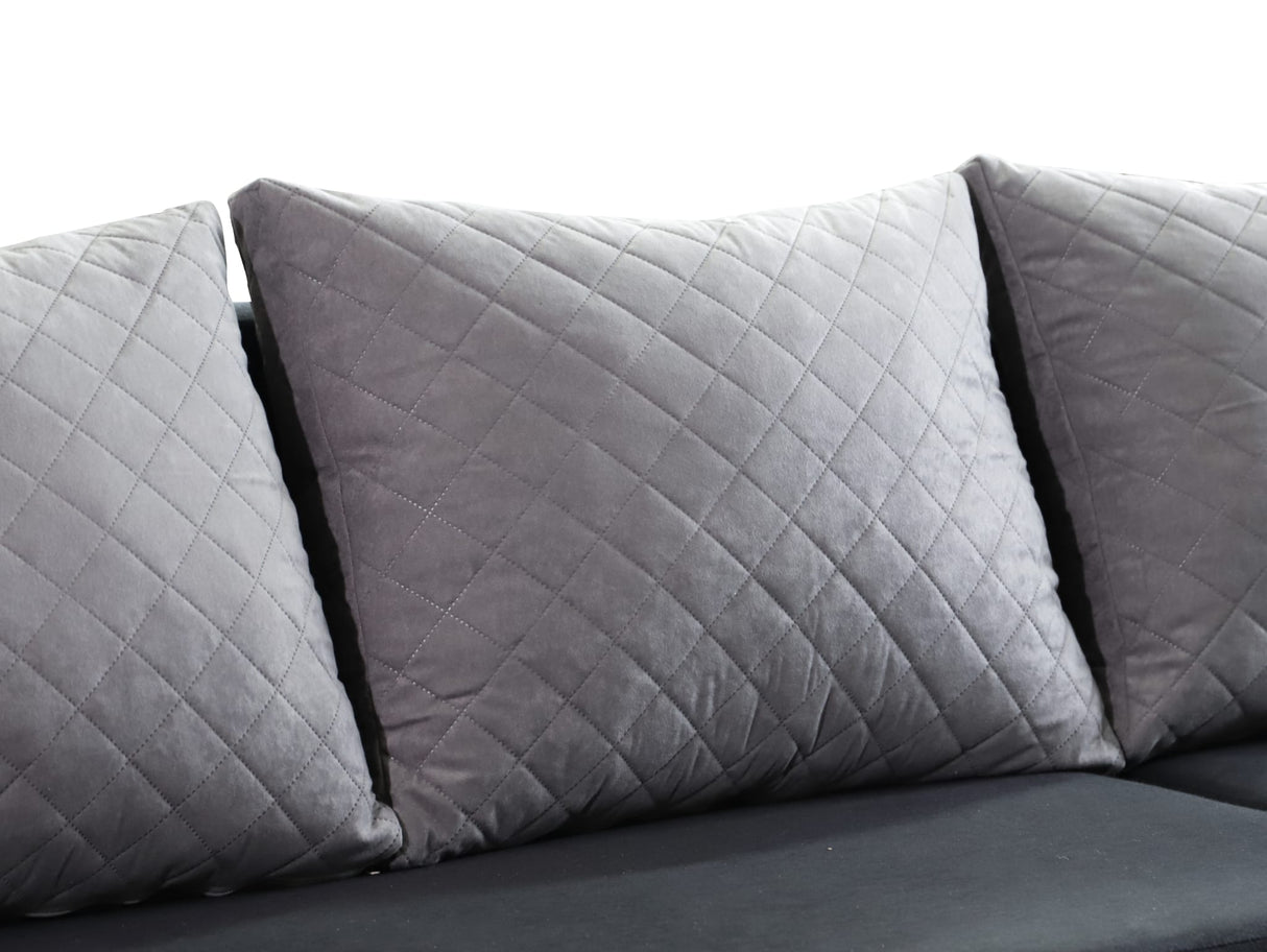 CORNER SOFA BED KEN BLACK/BLUE 15+SUE14 222cm universal RIGHT/LEFT CORNER / FOAMTHIS MODEL IN UNIVERSAL WHICH MEANS YOU CAN CHOOSE CORNER SIDE DURING ASSEMBLY3x PILLOWS INCLUDED1X STORAGE SPACESLEEPING FUNCTIONDIMENTIONSWidth: 222 cmDepth: 138cmSleeping a