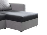 CORNER SOFA BED KEN BLACK/RED 15+22 222cm universal RIGHT/LEFT CORNER / FOAMTHIS MODEL IN UNIVERSAL WHICH MEANS YOU CAN CHOOSE CORNER SIDE DURING ASSEMBLY3x PILLOWS INCLUDED1X STORAGE SPACESLEEPING FUNCTIONDIMENTIONSWidth: 222 cmDepth: 138cmSleeping area: