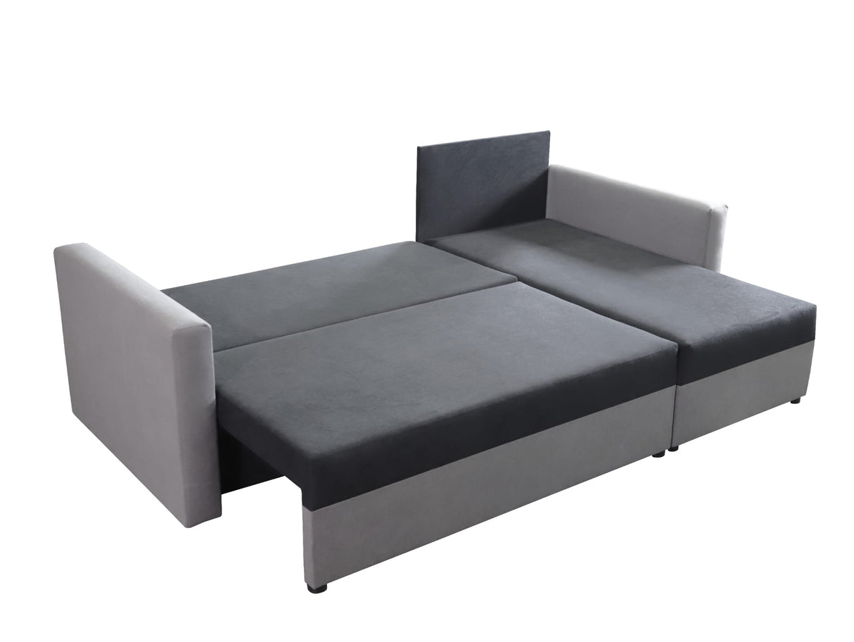 CORNER SOFA BED KEN BLACK/BLUE 15+SUE14 222cm universal RIGHT/LEFT CORNER / FOAMTHIS MODEL IN UNIVERSAL WHICH MEANS YOU CAN CHOOSE CORNER SIDE DURING ASSEMBLY3x PILLOWS INCLUDED1X STORAGE SPACESLEEPING FUNCTIONDIMENTIONSWidth: 222 cmDepth: 138cmSleeping a