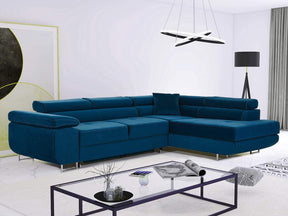 CORNER SOFA BED CALIPSO 275CM KRONOS09 / SPRINGS + FOAMMade in KRONOS fabric click hereProduct dimensions:- width: 275 cm- depth: 203 cm- seat depth: 56 cm- seat height: 43 cm- corner height: 90 cm- sleeping area: 125x195 cmThe corner is made of high qual