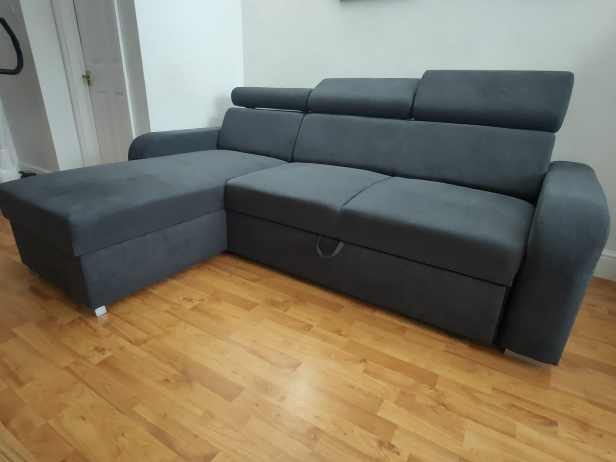 UNIVERSAL CORNER SOFA BED ASTEE 235CM EASY CLEAN FABRIC ADJUSTABLE HEADREST CHOICE OF COLORS / SPRINGS + FOAMTHIS MODEL IS UNIVERSAL WHICH MEANS YOU CAN CHOOSE CORNER SIDE DURING ASSEMBLYASTI 1 ecru ASTI 2 beige ASTI 3 cold beige ASTI 4 toffee ASTI 5 milk