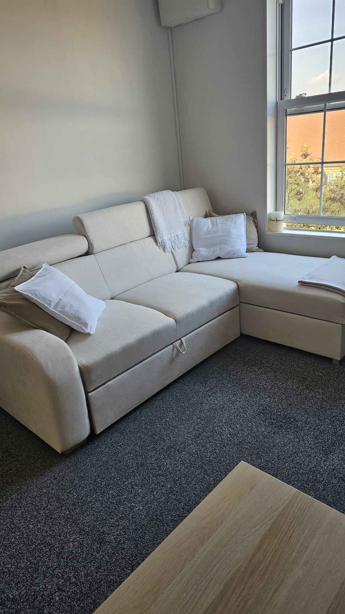 UNIVERSAL CORNER SOFA BED ASTEE 235CM EASY CLEAN FABRIC ADJUSTABLE HEADREST CHOICE OF COLORS / SPRINGS + FOAMTHIS MODEL IS UNIVERSAL WHICH MEANS YOU CAN CHOOSE CORNER SIDE DURING ASSEMBLYASTI 1 ecru ASTI 2 beige ASTI 3 cold beige ASTI 4 toffee ASTI 5 milk