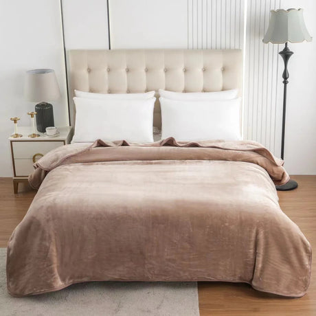 FREE GIFT Super Soft Warm Blanket Sofa Bed Throw in King Size 150x200cm SILVER / CHARCOAL OR MINK