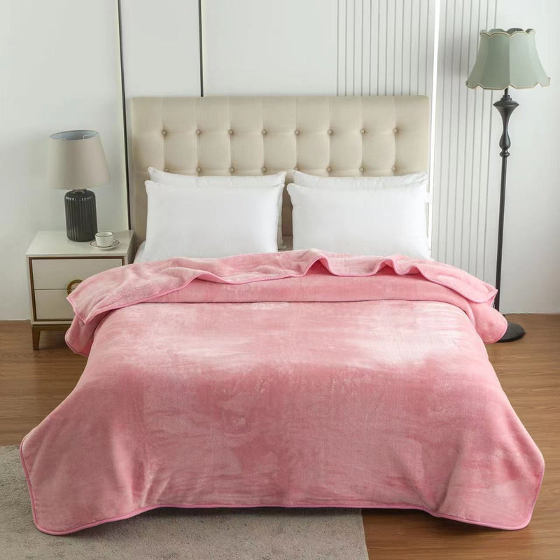 Super Soft Warm Blanket Sofa Bed Throw in Double & King Size BLUSH PINK